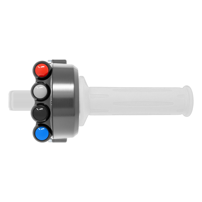 Gasgriffgehäuse mit integriertem Lenkerschalter JetPrime BMW S 1000 RR (15-18) JP CO BM008L – Racing-Belegung, geschlossenes Gehäuse