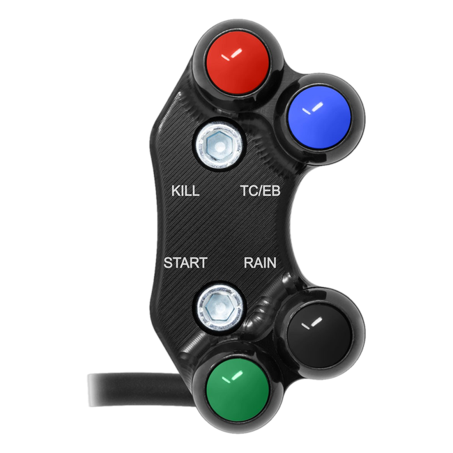 Lenkerschalter Superbike rechts JetPrime Kawasaki Ninja ZX-10RR (21-25) JP SPD 054 – für MoTeC-Dashboard, fluchtendes Lochbild