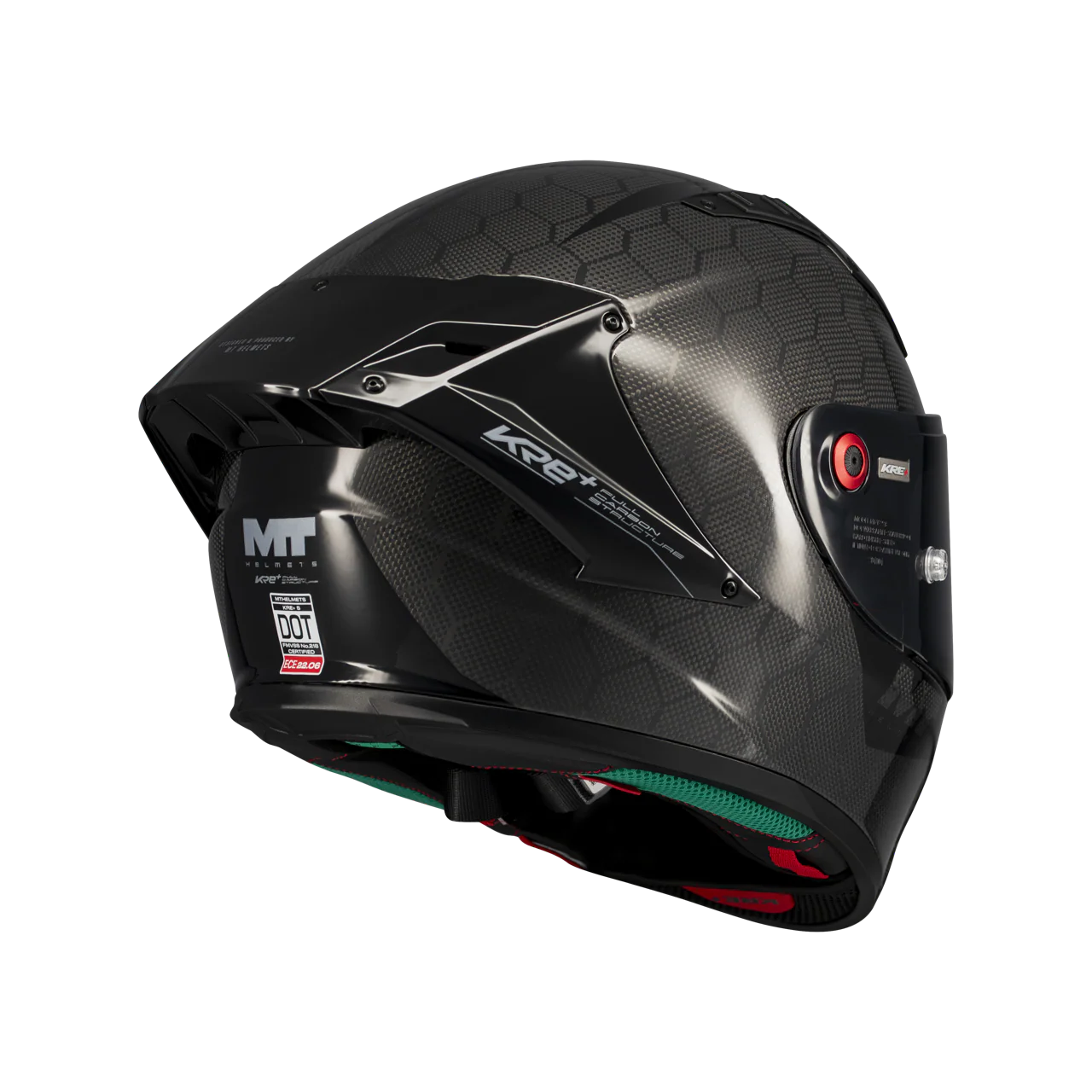 MT-Helmets KRE+ S Casco de Carbono Puro Brillante A1 Glow Completo 