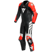 Dainese Mugello 3 D-AIR® one-piece leather combination-perforated airbag racing suit | Men | Black/red