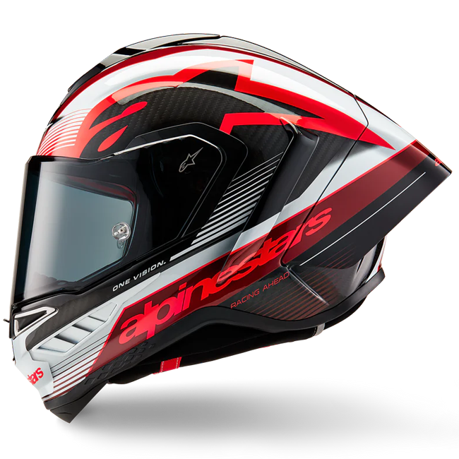 AlpineStars Supertech R10 Team Helm Carbon Carb red white gloss 8200224-1352