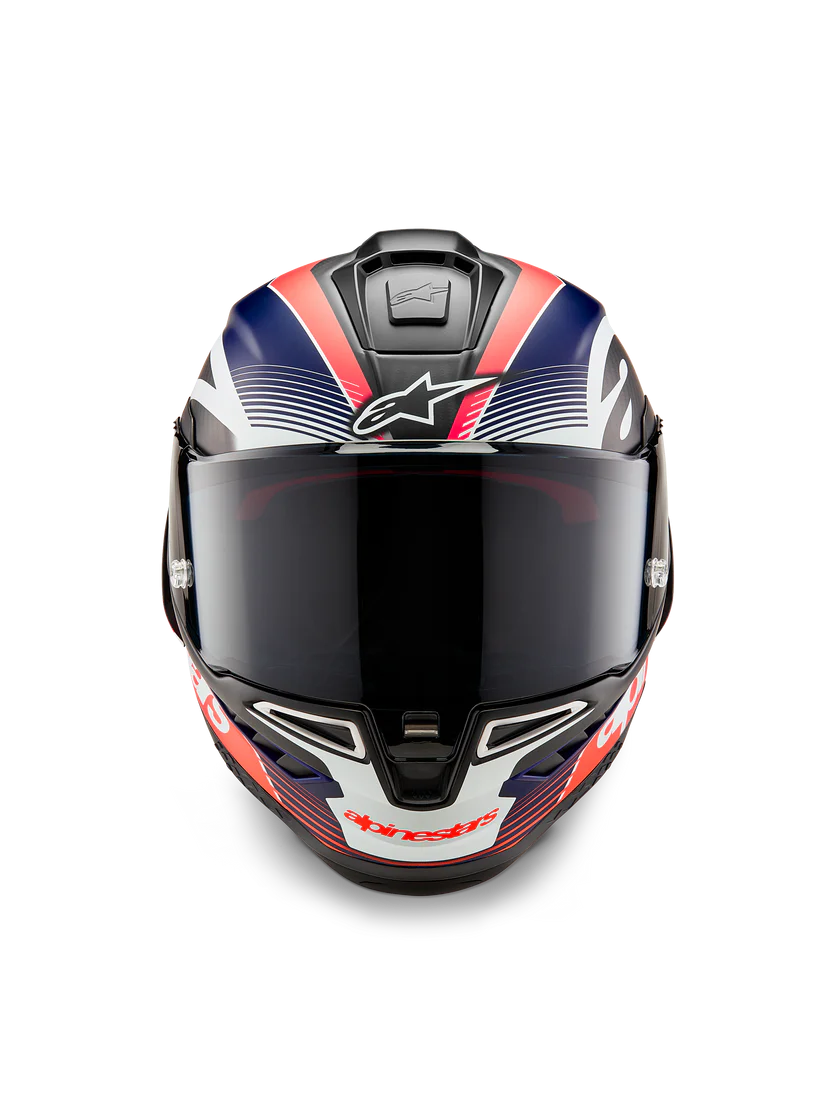 AlpineStars Supertech R10 Team Helm Carbon Carb Red Fluo Dark Blue Matt 8200224-1383