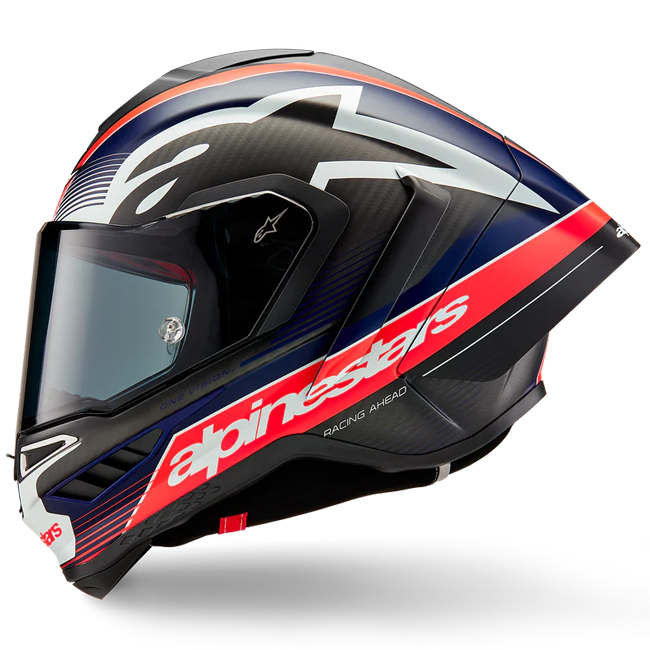 AlpineStars Supertech R10 Team Helm Carbon Carb Red Fluo Dark Blue Matt 8200224-1383