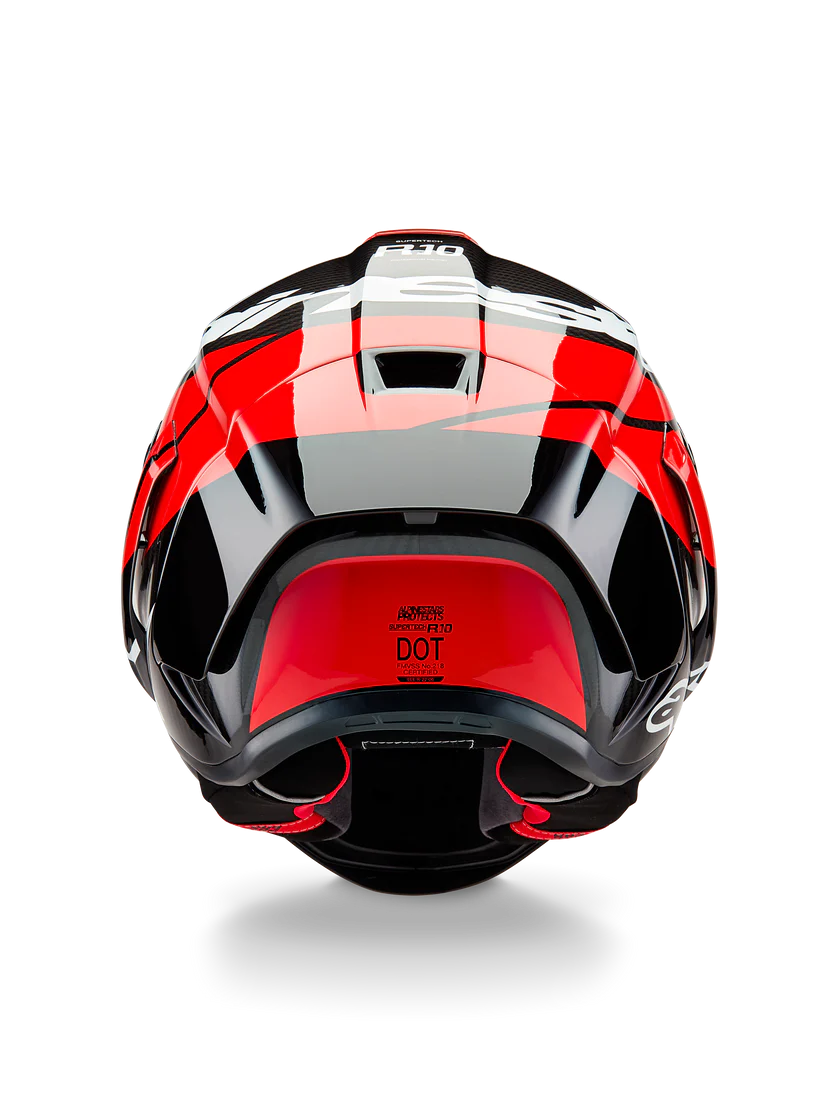 Casco Alpinestars Supertech R10 Element Carbono Carb Rojo Brillante Blanco 8200324-1363 