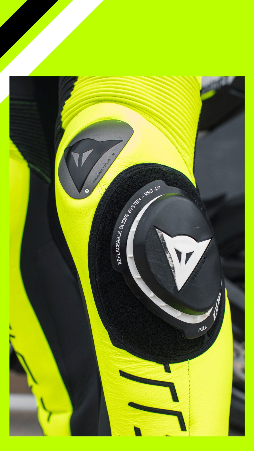 Dainese Audax D-Zip one-piece leather combination-perforated racing suit | Men | Black/neon yellow