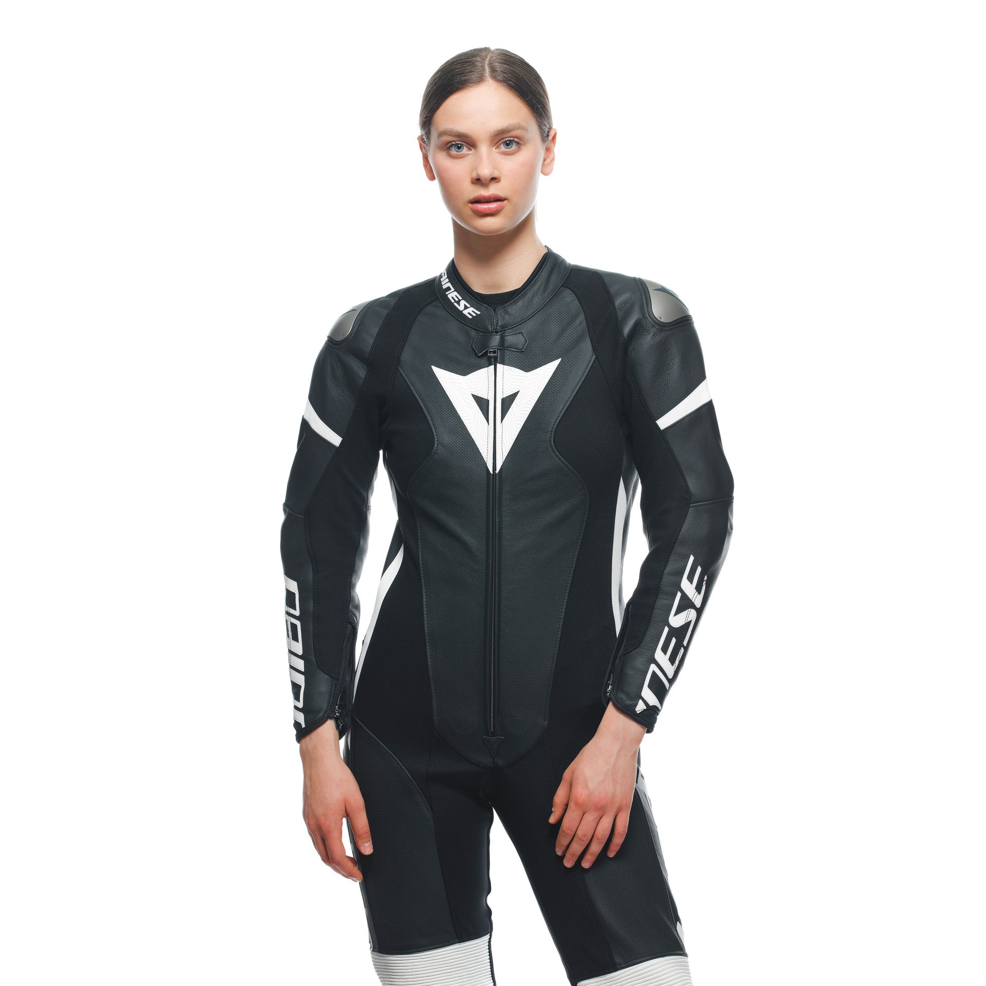 Dainese Grobnik Lady one -piece leather combination - perforated racing suit | Women | Black-and-white