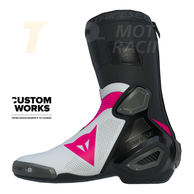 Dainese Axial 2 Air Racing and street motorcycle boots | Men | Fuxia / White | Custom Works 