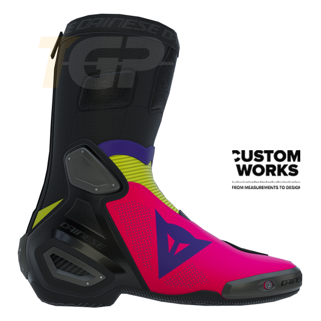 Dainese Axial 2 Air Racing and street motorcycle boots | Men | Fuxia / Viola / Fluogelb | Custom Works 