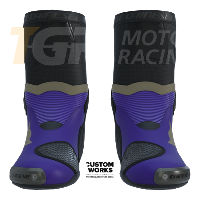 Dainese Axial 2 botas de moto de carreras y carretera | Hombre | Violeta / Magnesio | Custom Works 
