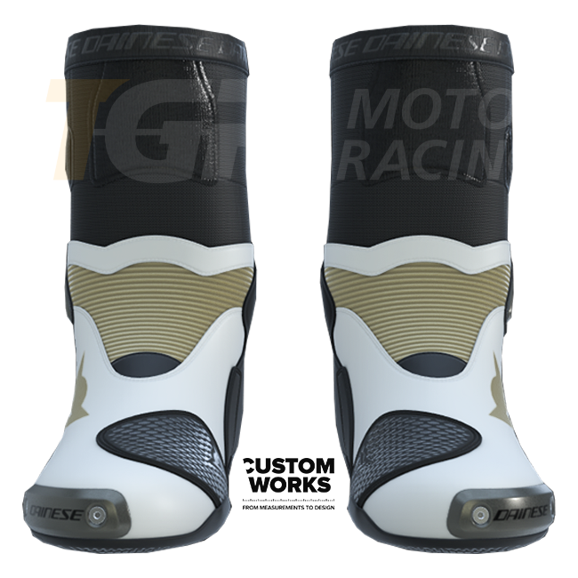 Dainese Axial 2 Racing and road motorcycle boots | Men | Pearl white / Magnesium | Custom Works 