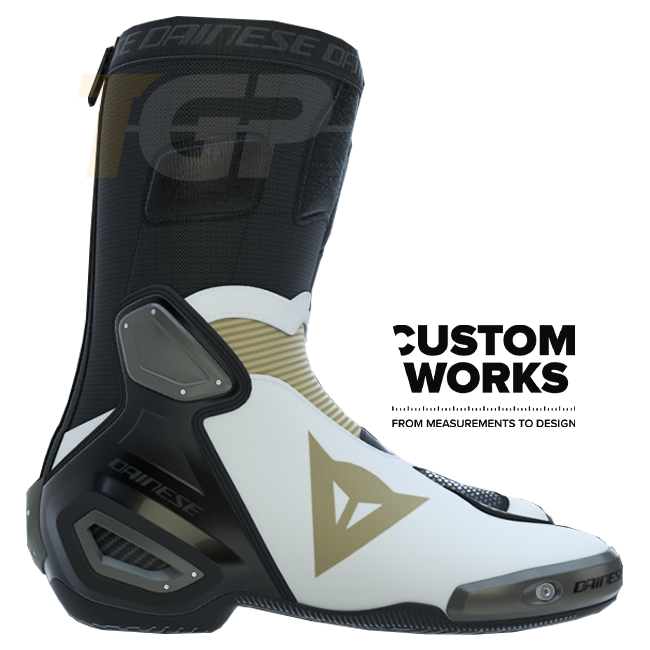 Dainese Axial 2 Racing and road motorcycle boots | Men | Pearl white / Magnesium | Custom Works 