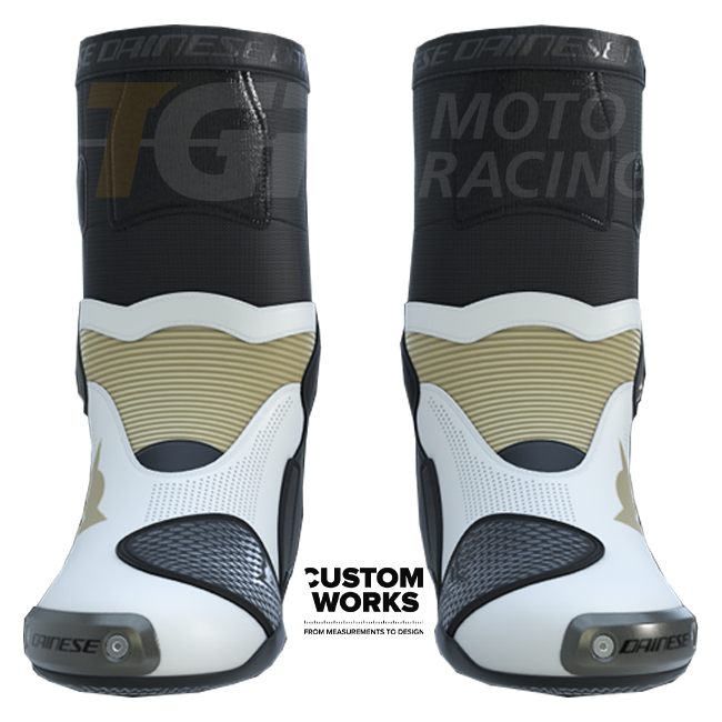 Dainese Axial 2 Air Racing and road motorcycle boots | Men | Pearl white / Magnesium | Custom Works 