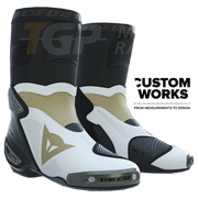 Dainese Axial 2 Air Racing and road motorcycle boots | Men | Pearl white / Magnesium | Custom Works 