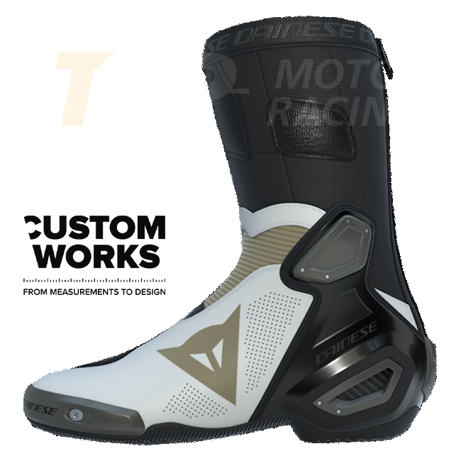 Dainese Axial 2 Air Racing and road motorcycle boots | Men | Pearl white / Magnesium | Custom Works 