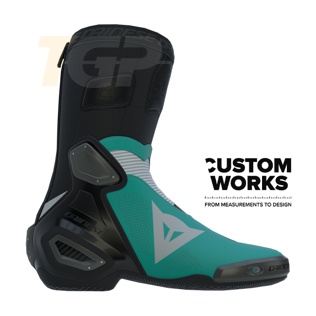 Dainese Axial 2 Air Racing and Street Motorcycle Boots | Men | Sardinia Sea Blue / White | Custom Works 