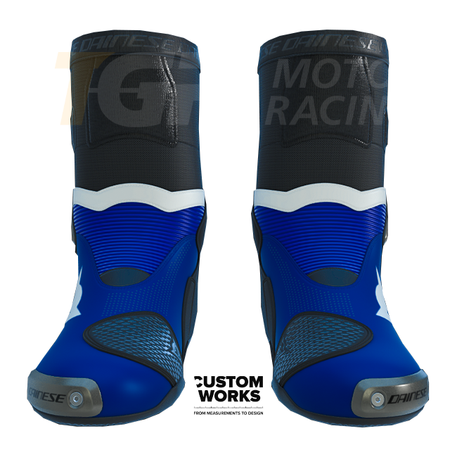 Dainese Axial 2 Air Racing and Road Motorcycle Boots Prima Pramac Yamaha MotoGP Replica | Men | Purple / Yamaha Blue / White | Custom Works 