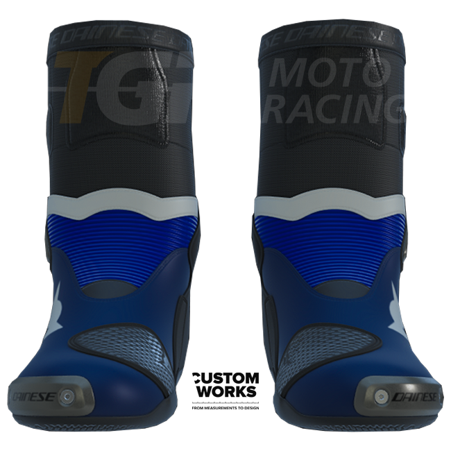 Dainese Axial 2 Racing and street motorcycle boots Prima Pramac Yamaha MotoGP replica | Men | Purple / Yamaha blue / White | Custom Works 
