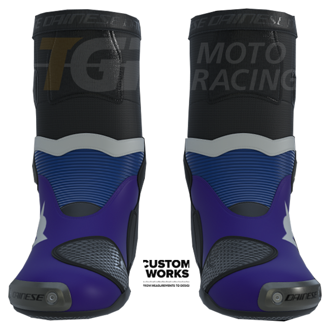 Dainese Axial 2 Air Racing and Road Motorcycle Boots Prima Pramac Yamaha MotoGP Replica | Men | Purple / Yamaha Blue / White | Custom Works 