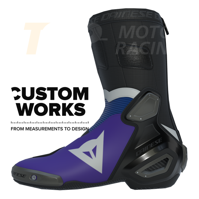 Dainese Axial 2 Air Racing and Road Motorcycle Boots Prima Pramac Yamaha MotoGP Replica | Men | Purple / Yamaha Blue / White | Custom Works 