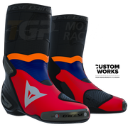 Dainese Axial 2 Air Racing and Street Motorcycle Boots Luca Marini Replica 2026 | Men | Lava Red / Electric Blue / Fluo Orange / White | Custom Works 