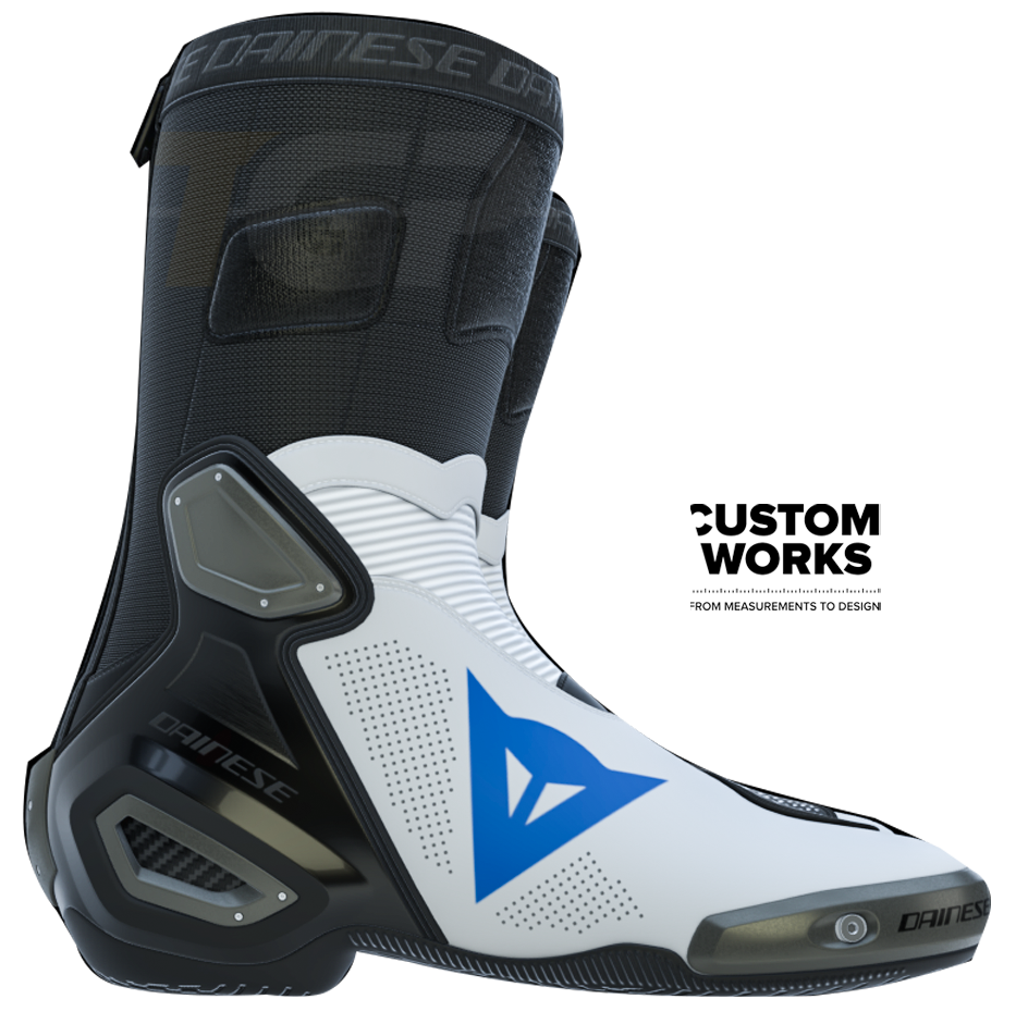 Dainese Axial 2 Air racing and street motorcycle boots | Men | White / Sky Blue | Custom Works 