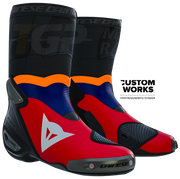 Dainese Axial 2 Racing and street motorcycle boots Luca Marini Replica 2026 | Men | Lava Red / Electric Blue / Fluo Orange / White | Custom Works 