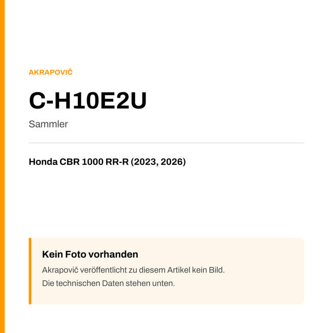 Akrapovic Sammler Honda CBR 1000 RR-R (23-26) C-H10E2U — Platzhalter, kein Herstellerfoto verfügbar