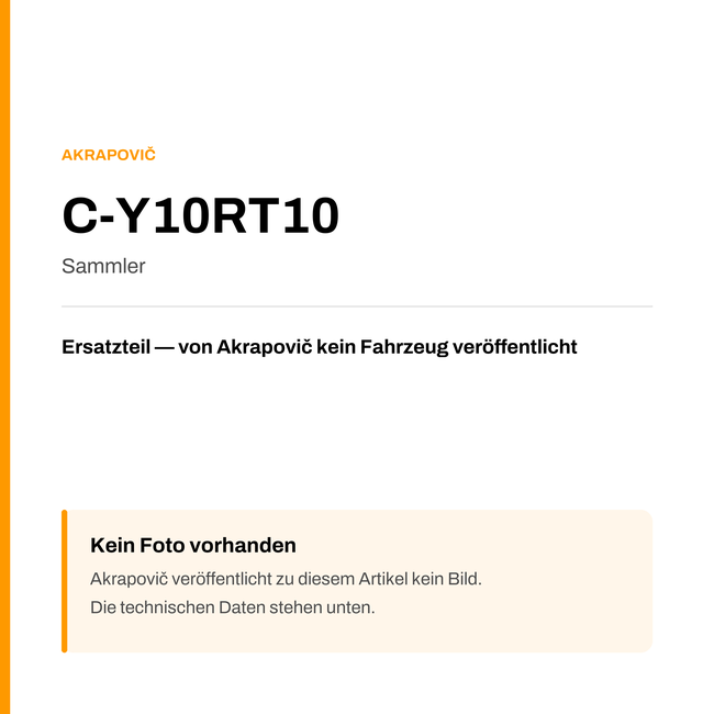 Akrapovic Sammler C-Y10RT10 — Platzhalter, kein Herstellerfoto verfügbar