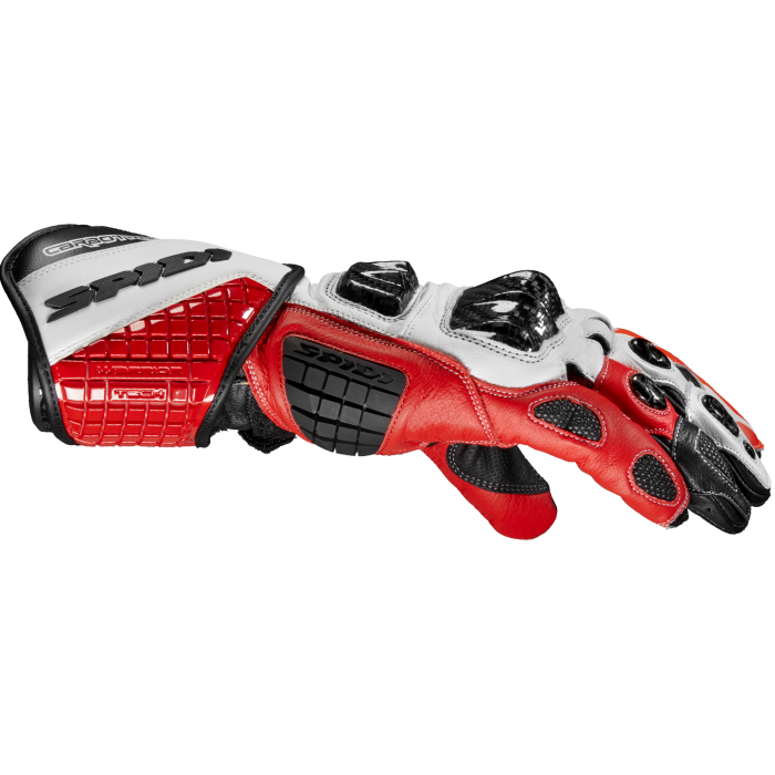 Guantes de cuero de moto Spidi Carbo Track Evo Racing | Hombre | Rojo | A203014 