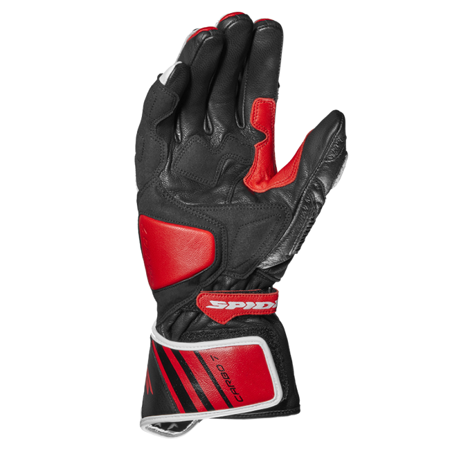 Spidi Carbo 7 Racing Motorcycle Leather Gloves | Men | Red | A210014 