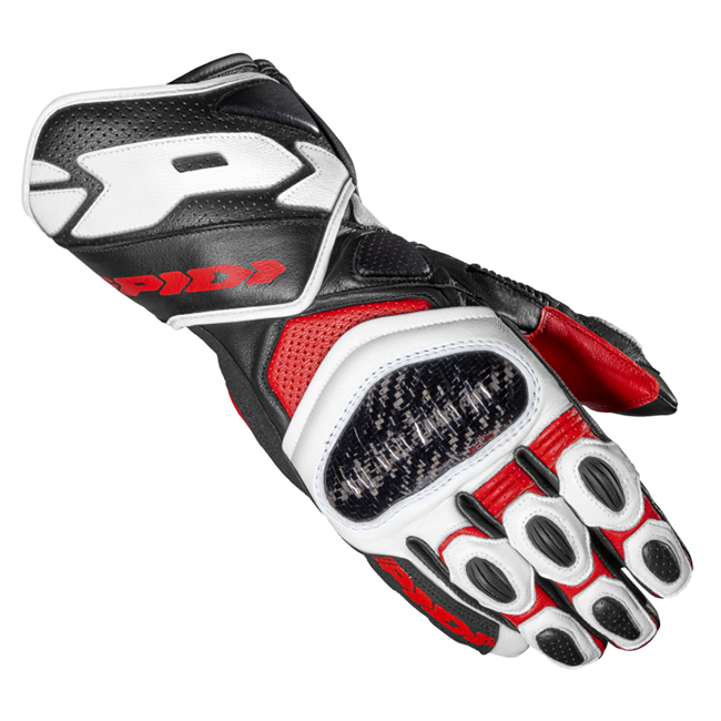 Spidi Carbo 7 Racing Motorcycle Leather Gloves | Men | Red | A210014 