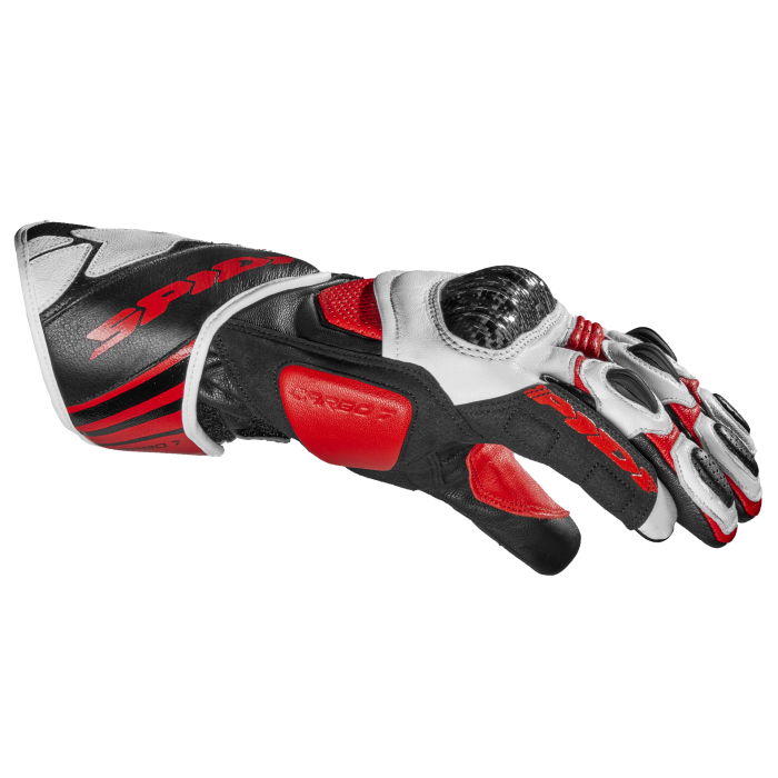 Spidi Carbo 7 Racing Motorcycle Leather Gloves | Men | Red | A210014 