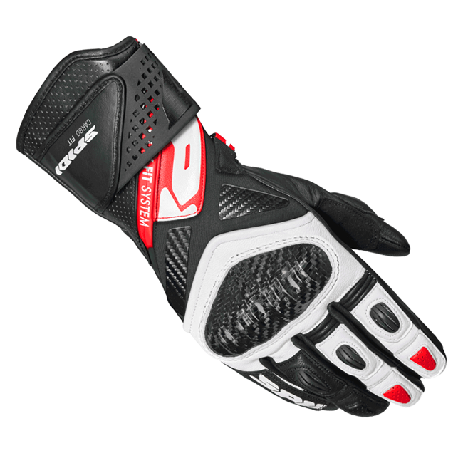 Spidi Carbo Fit Racing Motorcycle Leather Gloves | Men | Red | A226014 