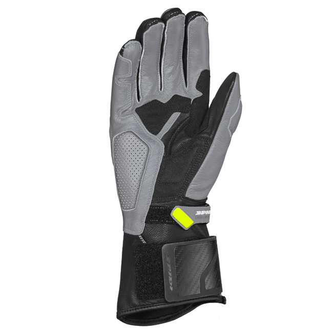 Spidi Carbo Fit Racing Motorcycle Leather Gloves | Men | Black/Fluorescent Yellow | A226394 