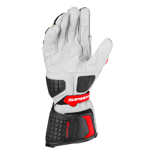 Spidi Carbo Kangaroo Racing Motorcycle Leather Gloves | Men | Black-Red | A216021 