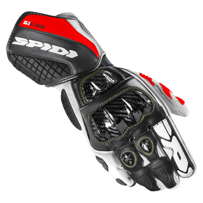 Spidi Carbo Kangaroo Racing Motorcycle Leather Gloves | Men | Black-Red | A216021 