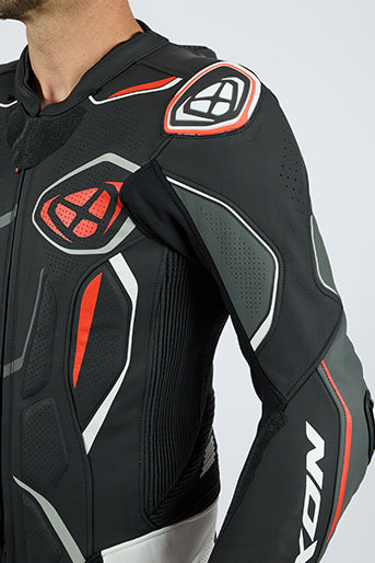 IXON Demonio one-piece suit Leather Suit – perforated racing suit | men | black/white/red 