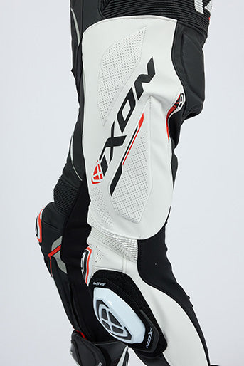 IXON Demonio mono Mono de cuero – Mono de carreras perforado | Hombre | Rojo/Negro/Blanco 