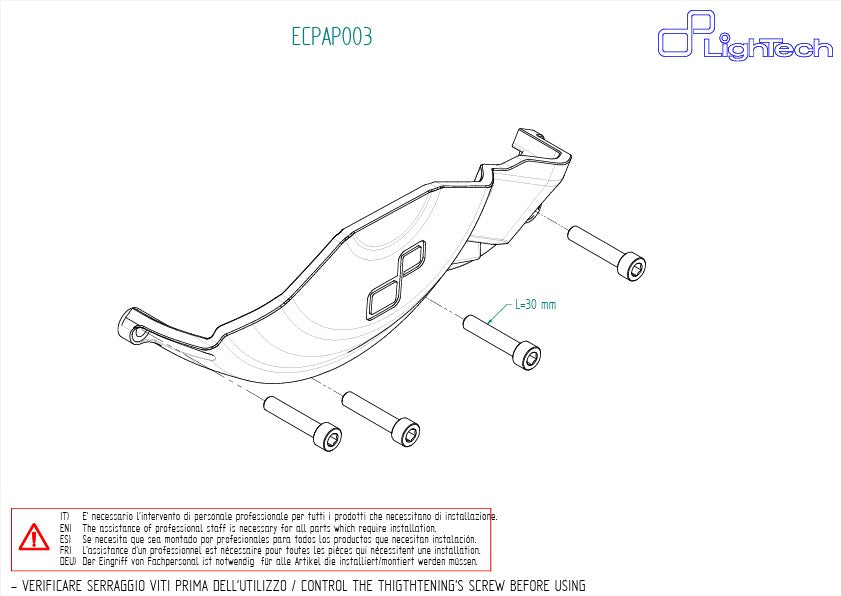 Protector de embrague de aluminio LighTech cubierta de protección Aprilia RS 660 (20-25) ECPAP003NER 