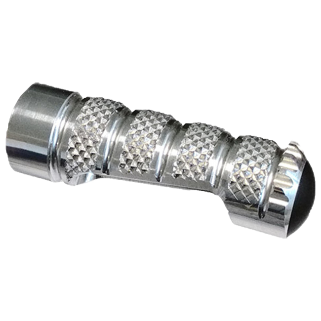 Light-tech replacement footrest firm 70.5 mm-silver/black | RFTR245-248