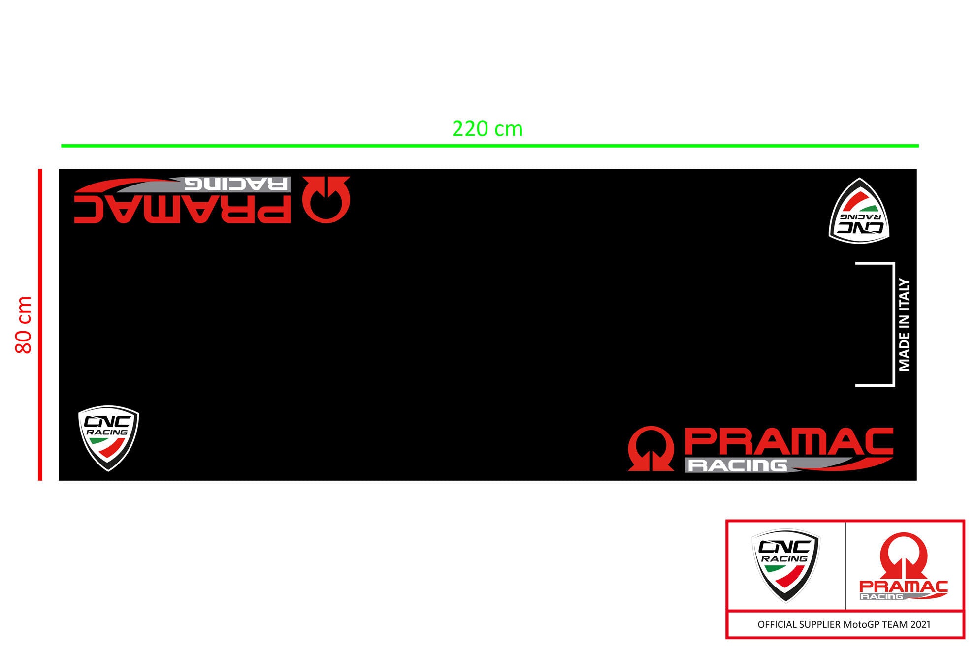 Motorcycle Pit & Garage Carpet 220 x 80 cm Pramac Racing Limited Edition CNC Racing GA003BPR 