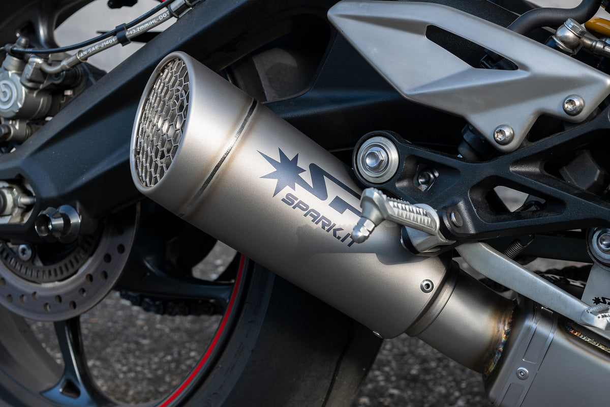 Spark Exhaust Halbkomplette Anlage Satz Grid-O Euro5 Standard Mount Triumph Street Triple 765 R/RS (20-22) GTR0503TOM