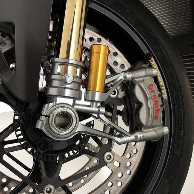 CNC forkfoot set 100mm "GP Style" Motocorse Ducati Panigale V4/S/R (18–24)