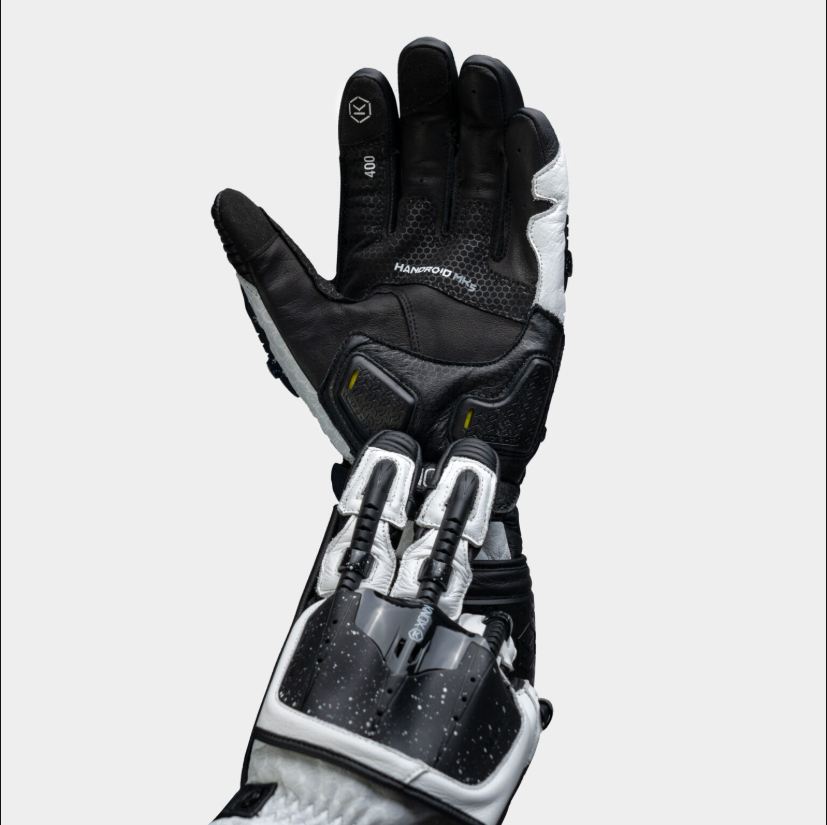 Knox Handroid MK5 Racing Leather Gloves | Men | Black/White | 11769404101 