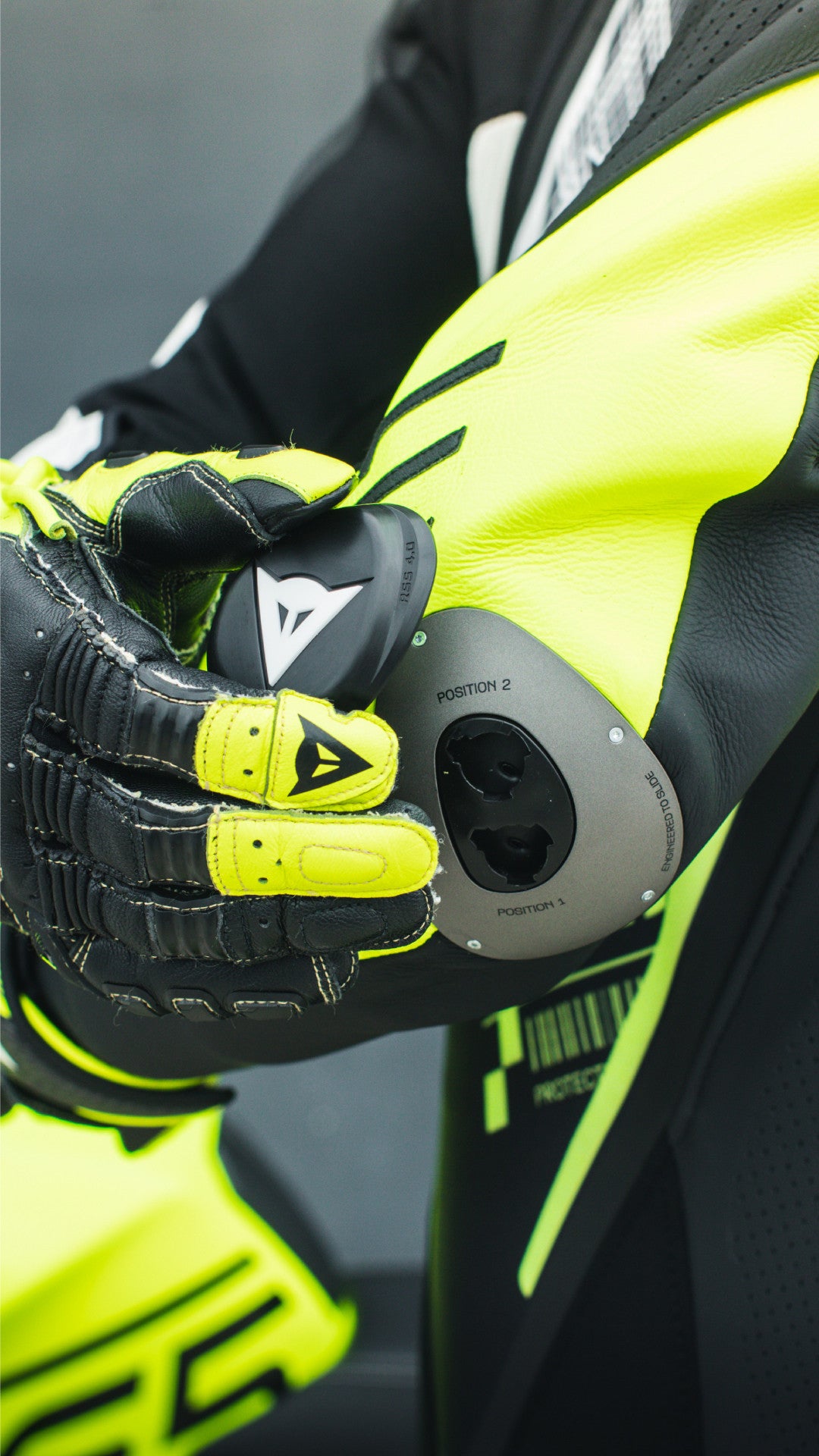 Dainese Audax D-Zip one-piece leather combination-perforated racing suit | Men | Black/neon yellow