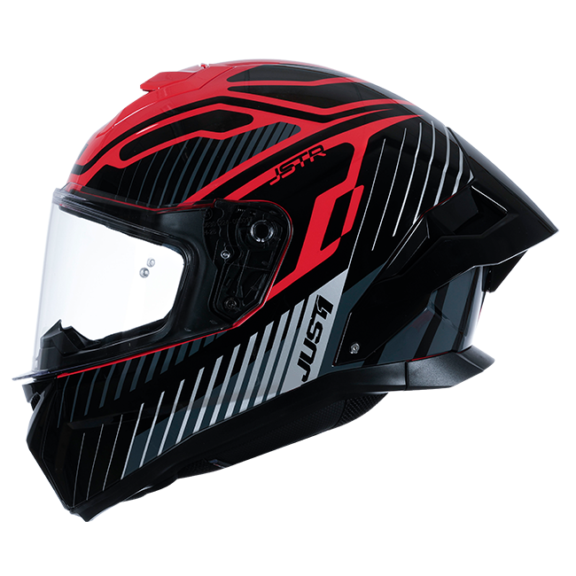 Just1 J-STR Helmet Tactical Silver / Red Gloss 6030390171003 