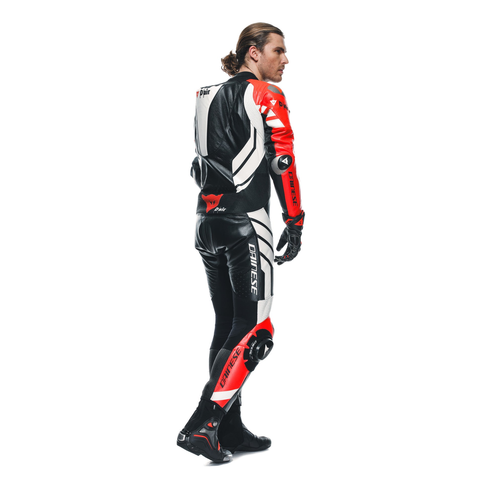Dainese Mugello 3 D-AIR® one-piece leather combination-perforated airbag racing suit | Men | Black/red