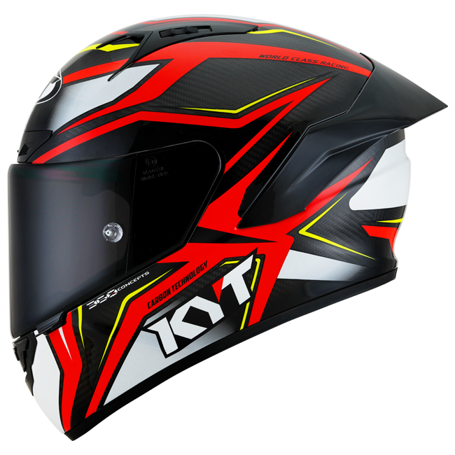 Kyt NZ-Race Helm Carbon Stride Glossy red/white Y6NZ0026