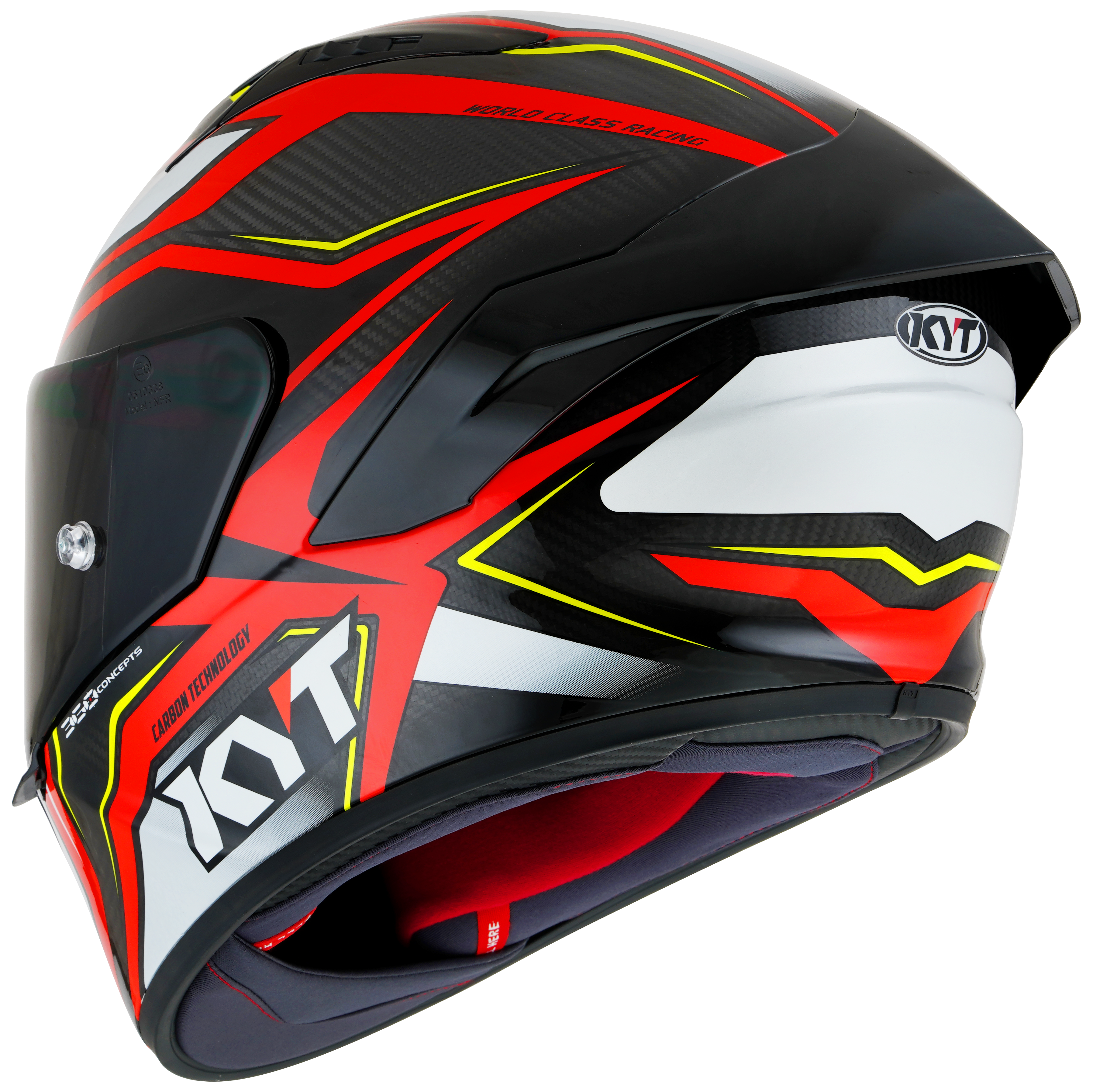 Kyt NZ-Race Helm Carbon Stride Glossy red/white Y6NZ0026