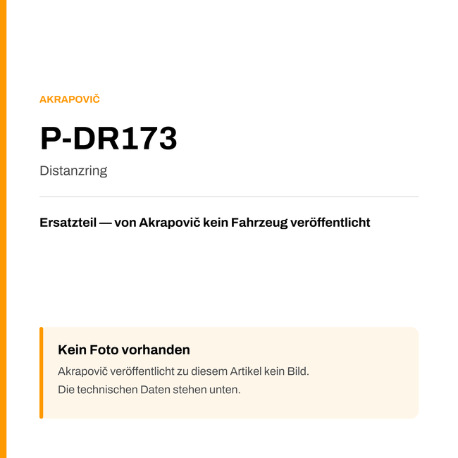 Akrapovic Distanzring P-DR173 — Platzhalter, kein Herstellerfoto verfügbar